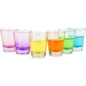 Colorful Shot Glasses – 6 Pack Heavy Base 2oz | Vibrant Colored, Lead-Free